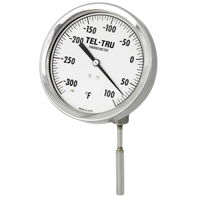 Tel-Tru Gas Actuated Thermometer, Direct Mount